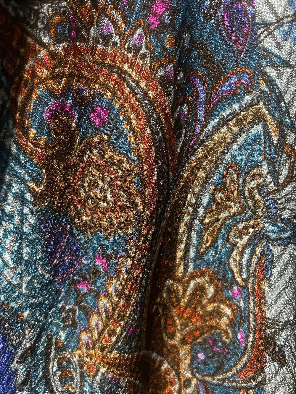 Susan Graver Blue Patchwork-Print Longline Blazer - Picture 2 of 10
